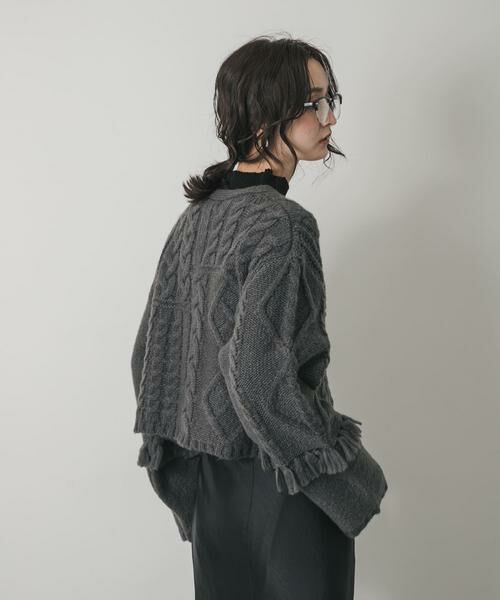 SENSE OF PLACE by URBAN RESEARCH / センスオブプレイス バイ アーバンリサーチ カーディガン・ボレロ | パッチワークケーブルニットカーディガン | 詳細23