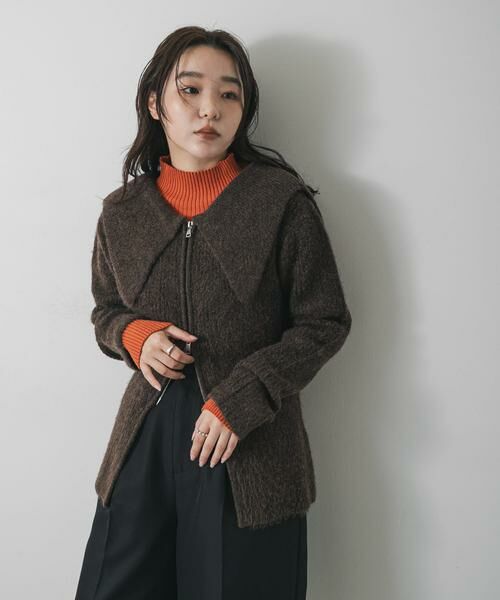 SENSE OF PLACE by URBAN RESEARCH / センスオブプレイス バイ アーバンリサーチ カーディガン・ボレロ | 『洗濯可』ドロップカラージップセーター | 詳細1