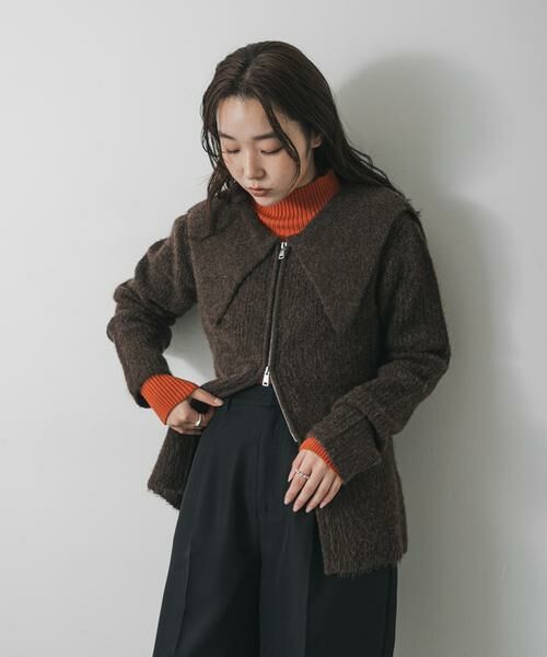 SENSE OF PLACE by URBAN RESEARCH/センスオブプレイス バイ アーバンリサーチ 『洗濯可』ドロップカラージップセーター ブラウン one