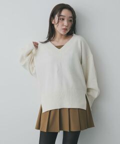 SENSE OF PLACE by URBAN RESEARCH / センスオブプレイス バイ アーバンリサーチ ニット・セーター | 『洗濯可』サイドスリットVネックニット