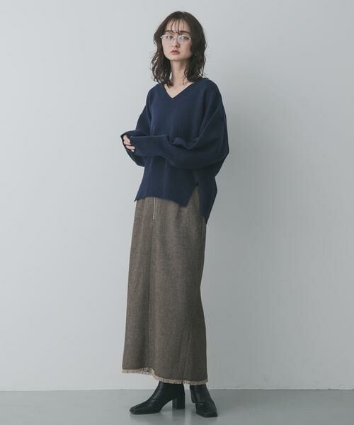 SENSE OF PLACE by URBAN RESEARCH / センスオブプレイス バイ アーバンリサーチ ニット・セーター | 『洗濯可』サイドスリットVネックニット | 詳細12