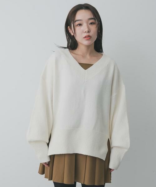 SENSE OF PLACE by URBAN RESEARCH / センスオブプレイス バイ アーバンリサーチ ニット・セーター | 『洗濯可』サイドスリットVネックニット | 詳細17