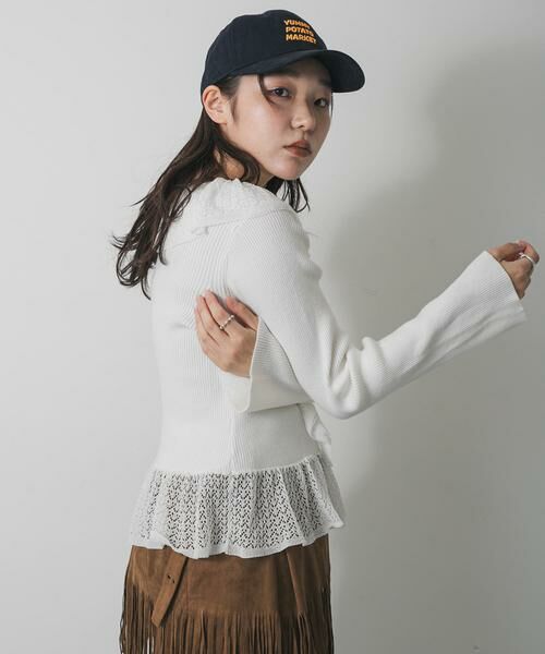 SENSE OF PLACE by URBAN RESEARCH / センスオブプレイス バイ アーバンリサーチ ニット・セーター | 『洗濯可』フリルレースフレアスリーブニット | 詳細3
