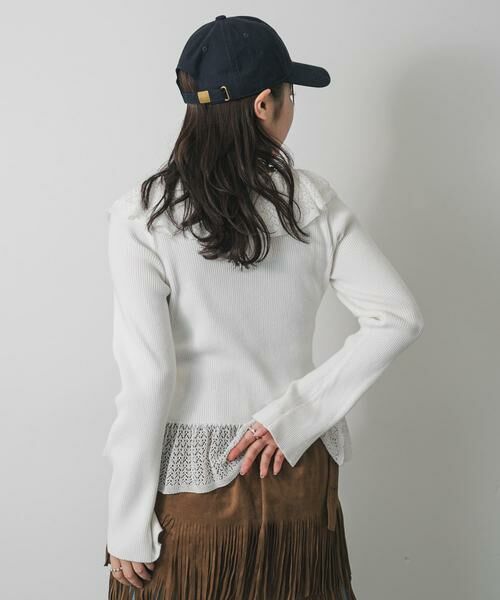 SENSE OF PLACE by URBAN RESEARCH / センスオブプレイス バイ アーバンリサーチ ニット・セーター | 『洗濯可』フリルレースフレアスリーブニット | 詳細4
