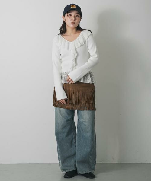 SENSE OF PLACE by URBAN RESEARCH / センスオブプレイス バイ アーバンリサーチ ニット・セーター | 『洗濯可』フリルレースフレアスリーブニット | 詳細5
