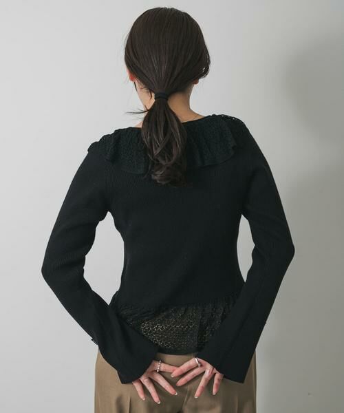 SENSE OF PLACE by URBAN RESEARCH / センスオブプレイス バイ アーバンリサーチ ニット・セーター | 『洗濯可』フリルレースフレアスリーブニット | 詳細12