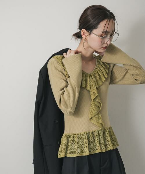 SENSE OF PLACE by URBAN RESEARCH / センスオブプレイス バイ アーバンリサーチ ニット・セーター | 『洗濯可』フリルレースフレアスリーブニット | 詳細17