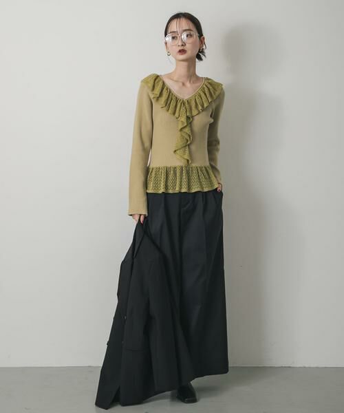 SENSE OF PLACE by URBAN RESEARCH / センスオブプレイス バイ アーバンリサーチ ニット・セーター | 『洗濯可』フリルレースフレアスリーブニット | 詳細19