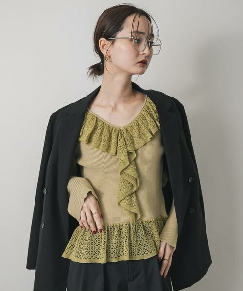 SENSE OF PLACE by URBAN RESEARCH / センスオブプレイス バイ アーバンリサーチ ニット・セーター | 『洗濯可』フリルレースフレアスリーブニット | 詳細20