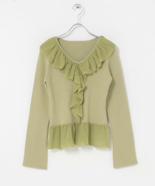 SENSE OF PLACE by URBAN RESEARCH / センスオブプレイス バイ アーバンリサーチ ニット・セーター | 『洗濯可』フリルレースフレアスリーブニット | 詳細22