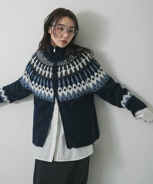SENSE OF PLACE by URBAN RESEARCH / センスオブプレイス バイ アーバンリサーチ ニット・セーター | 『洗濯可』ノルディックジップセーター | 詳細2