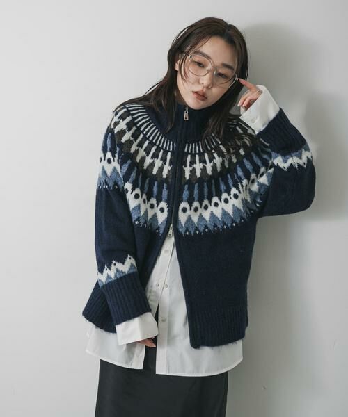 SENSE OF PLACE by URBAN RESEARCH / センスオブプレイス バイ アーバンリサーチ ニット・セーター | 『洗濯可』ノルディックジップセーター | 詳細3