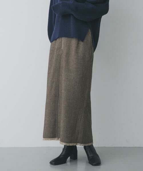 SENSE OF PLACE by URBAN RESEARCH / センスオブプレイス バイ アーバンリサーチ スカート | ツイードフリンジジップスカート | 詳細1