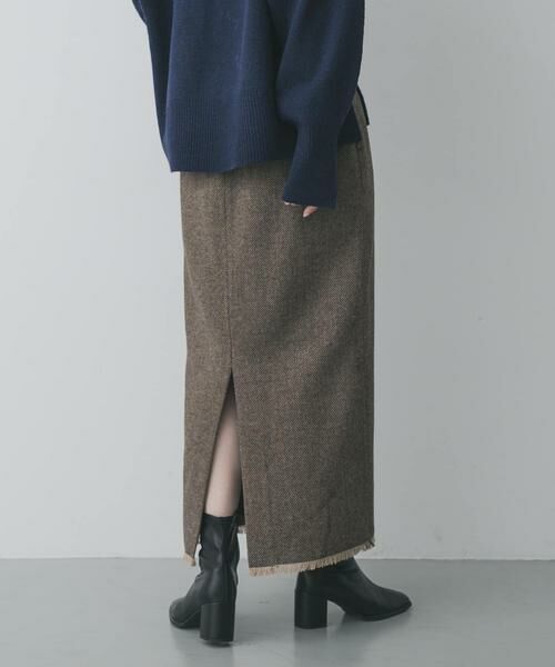 SENSE OF PLACE by URBAN RESEARCH / センスオブプレイス バイ アーバンリサーチ スカート | ツイードフリンジジップスカート | 詳細3