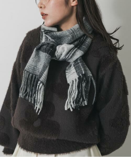 SENSE OF PLACE by URBAN RESEARCH / センスオブプレイス バイ アーバンリサーチ マフラー・ショール・スヌード・ストール | チェックフリンジストール | 詳細1