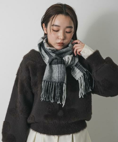 SENSE OF PLACE by URBAN RESEARCH / センスオブプレイス バイ アーバンリサーチ マフラー・ショール・スヌード・ストール | チェックフリンジストール | 詳細2