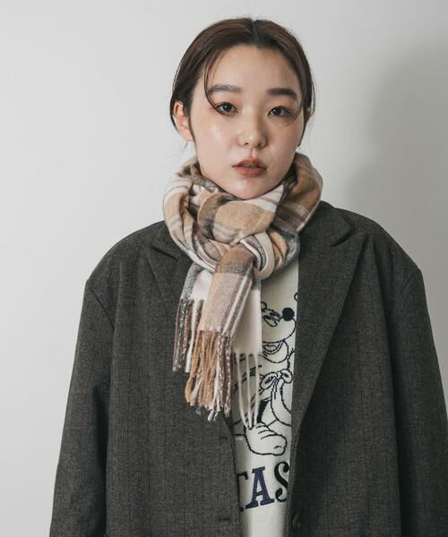 SENSE OF PLACE by URBAN RESEARCH / センスオブプレイス バイ アーバンリサーチ マフラー・ショール・スヌード・ストール | チェックフリンジストール | 詳細8