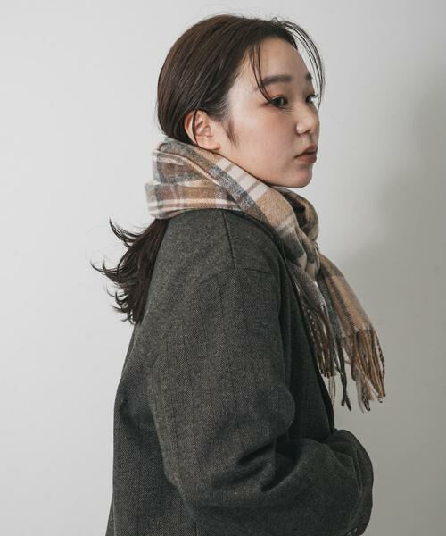 SENSE OF PLACE by URBAN RESEARCH / センスオブプレイス バイ アーバンリサーチ マフラー・ショール・スヌード・ストール | チェックフリンジストール | 詳細9