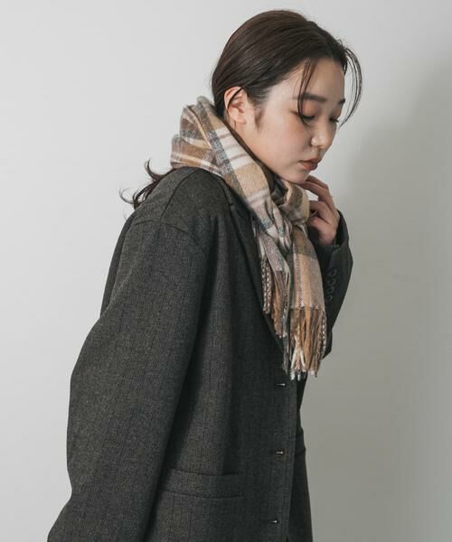 SENSE OF PLACE by URBAN RESEARCH / センスオブプレイス バイ アーバンリサーチ マフラー・ショール・スヌード・ストール | チェックフリンジストール | 詳細10