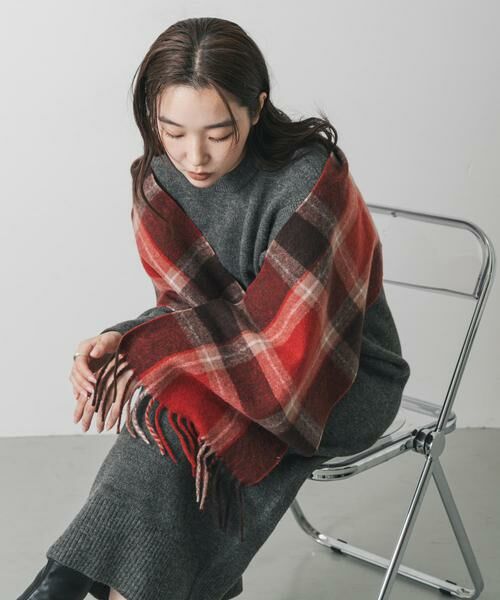 SENSE OF PLACE by URBAN RESEARCH / センスオブプレイス バイ アーバンリサーチ マフラー・ショール・スヌード・ストール | チェックフリンジストール | 詳細13