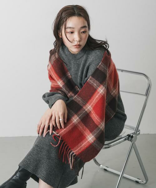 SENSE OF PLACE by URBAN RESEARCH / センスオブプレイス バイ アーバンリサーチ マフラー・ショール・スヌード・ストール | チェックフリンジストール | 詳細14
