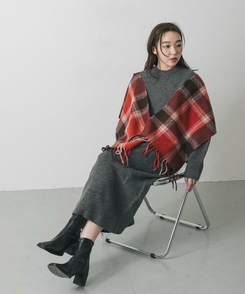 SENSE OF PLACE by URBAN RESEARCH / センスオブプレイス バイ アーバンリサーチ マフラー・ショール・スヌード・ストール | チェックフリンジストール | 詳細15
