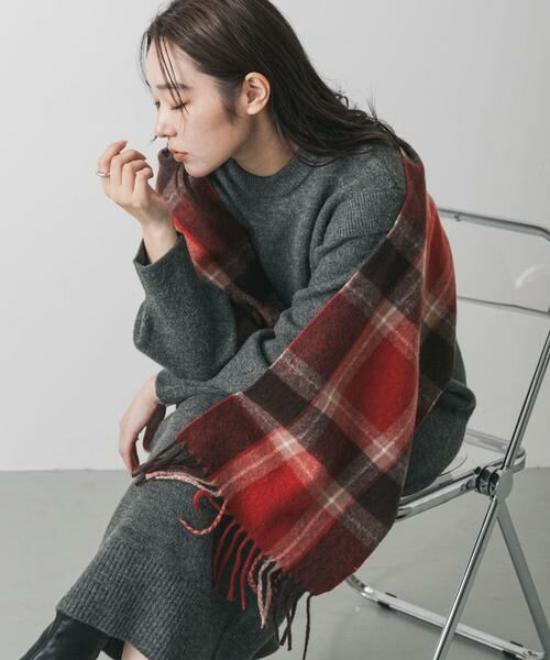 SENSE OF PLACE by URBAN RESEARCH / センスオブプレイス バイ アーバンリサーチ マフラー・ショール・スヌード・ストール | チェックフリンジストール（その他3）