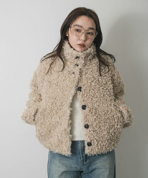 SENSE OF PLACE by URBAN RESEARCH / センスオブプレイス バイ アーバンリサーチ その他アウター | プードルファーミドルジャケット（アイボリー）