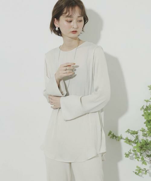 SENSE OF PLACE by URBAN RESEARCH / センスオブプレイス バイ アーバンリサーチ Tシャツ | サテンパイピングブラウス | 詳細4