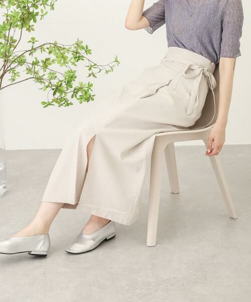 SENSE OF PLACE by URBAN RESEARCH / センスオブプレイス バイ アーバンリサーチ スカート | リネンライクハイウエストラップスカート(ライトベージュ)