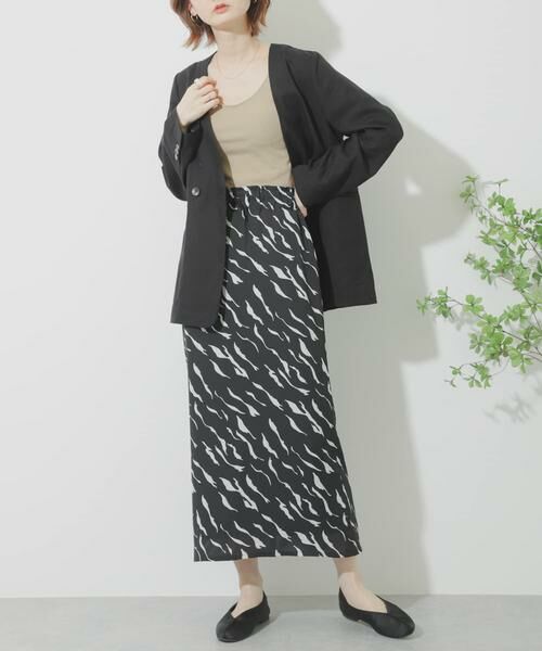 SENSE OF PLACE by URBAN RESEARCH / センスオブプレイス バイ アーバンリサーチ スカート | アニマルプリントスカート(ゼブラ)（ブラック系その他）