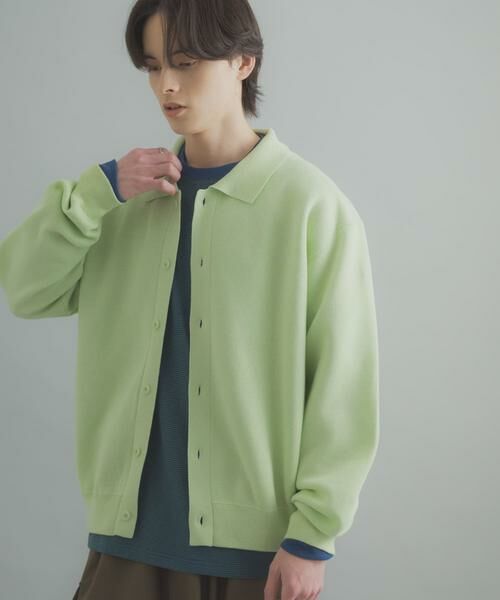 SENSE OF PLACE by URBAN RESEARCH / センスオブプレイス バイ アーバンリサーチ カーディガン・ボレロ | 『洗濯可』スウェットライクポロカーディガン | 詳細1