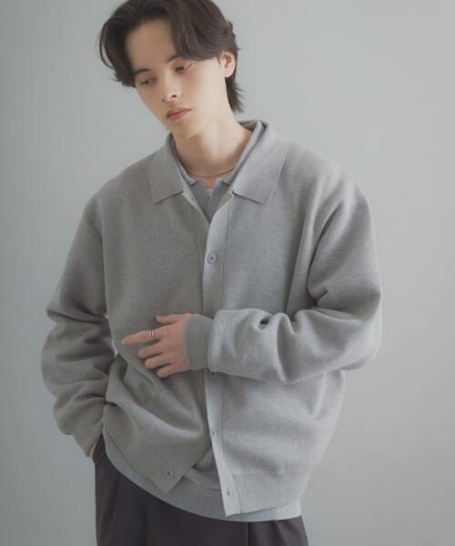 SENSE OF PLACE by URBAN RESEARCH / センスオブプレイス バイ アーバンリサーチ カーディガン・ボレロ | 『洗濯可』スウェットライクポロカーディガン | 詳細30
