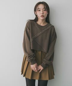 SENSE OF PLACE by URBAN RESEARCH / センスオブプレイス バイ アーバンリサーチ スウェット | スタッズピグメントカットトップ