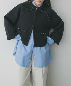 SENSE OF PLACE by URBAN RESEARCH / センスオブプレイス バイ アーバンリサーチ カーディガン・ボレロ | 『洗濯可』スタッズデザインカーディガン