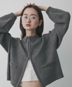 SENSE OF PLACE by URBAN RESEARCH / センスオブプレイス バイ アーバンリサーチ カーディガン・ボレロ | 『洗濯可』スタッズデザインカーディガン