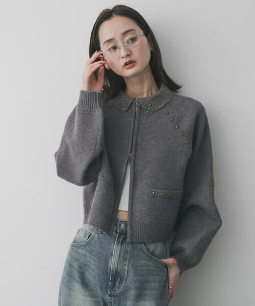 SENSE OF PLACE by URBAN RESEARCH / センスオブプレイス バイ アーバンリサーチ カーディガン・ボレロ | 『洗濯可』スタッズデザインカーディガン | 詳細12