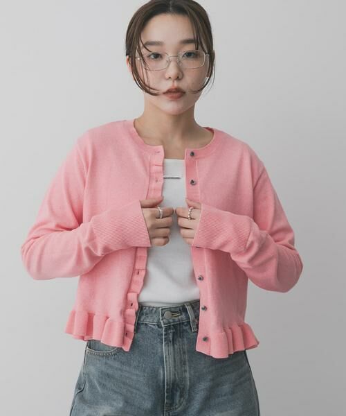 SENSE OF PLACE by URBAN RESEARCH / センスオブプレイス バイ アーバンリサーチ ニット・セーター | 『洗濯可』フリルトリムニットカーディガン | 詳細11