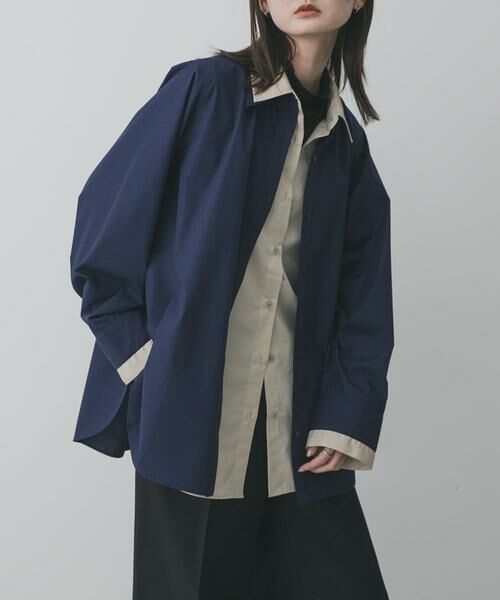 SENSE OF PLACE by URBAN RESEARCH / センスオブプレイス バイ アーバンリサーチ シャツ・ブラウス | 『WEB限定』フェイクレイヤードルーズシャツ（ネイビー）