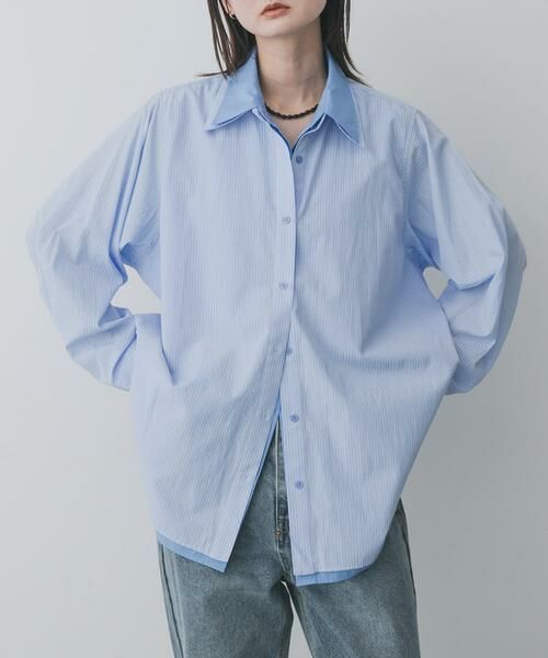 SENSE OF PLACE by URBAN RESEARCH / センスオブプレイス バイ アーバンリサーチ シャツ・ブラウス | 『WEB限定』フェイクレイヤードルーズシャツ（ブルー系その他）