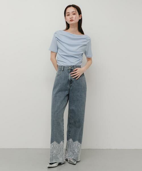 SENSE OF PLACE by URBAN RESEARCH / センスオブプレイス バイ アーバンリサーチ その他パンツ | レースドッキングデニムパンツ | 詳細4