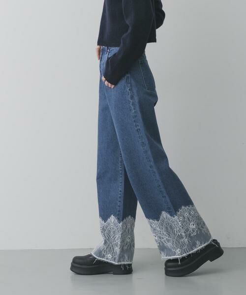 SENSE OF PLACE by URBAN RESEARCH / センスオブプレイス バイ アーバンリサーチ その他パンツ | レースドッキングデニムパンツ | 詳細2