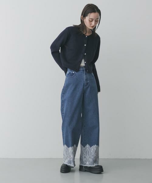 SENSE OF PLACE by URBAN RESEARCH / センスオブプレイス バイ アーバンリサーチ その他パンツ | レースドッキングデニムパンツ | 詳細3