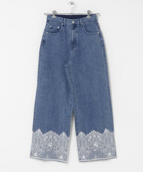 SENSE OF PLACE by URBAN RESEARCH / センスオブプレイス バイ アーバンリサーチ その他パンツ | レースドッキングデニムパンツ | 詳細5