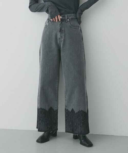 SENSE OF PLACE by URBAN RESEARCH / センスオブプレイス バイ アーバンリサーチ その他パンツ | レースドッキングデニムパンツ | 詳細8