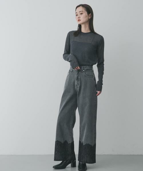 SENSE OF PLACE by URBAN RESEARCH / センスオブプレイス バイ アーバンリサーチ その他パンツ | レースドッキングデニムパンツ | 詳細10