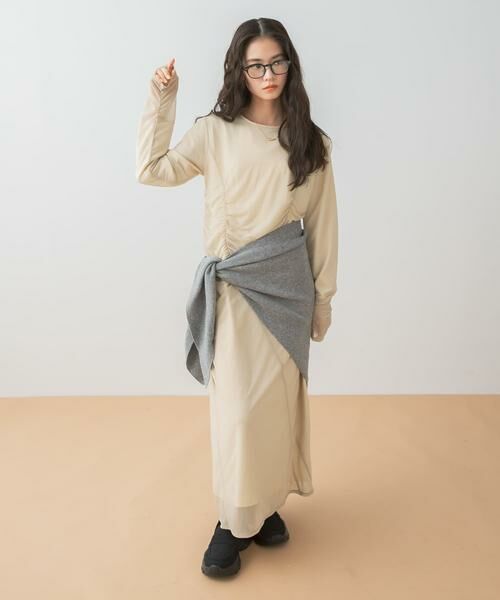 SENSE OF PLACE by URBAN RESEARCH / センスオブプレイス バイ アーバンリサーチ ワンピース | シアーレイヤードシャーリングワンピース | 詳細12