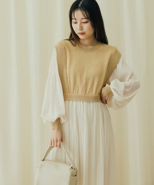 SENSE OF PLACE by URBAN RESEARCH / センスオブプレイス バイ アーバンリサーチ ワンピース | マジョリカプリーツドッキングワンピース | 詳細1