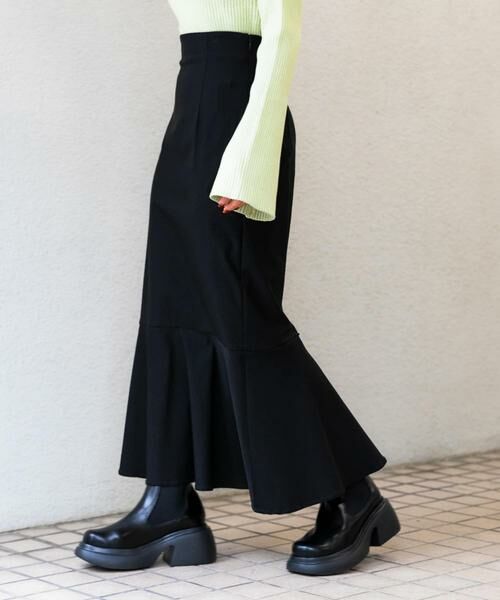 SENSE OF PLACE by URBAN RESEARCH / センスオブプレイス バイ アーバンリサーチ スカート | ストレッチハイウエストマーメイドスカート（ブラック）