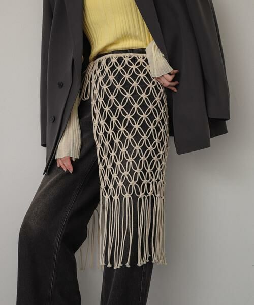 SENSE OF PLACE by URBAN RESEARCH / センスオブプレイス バイ アーバンリサーチ スカート | マクラメマキスカート（アイボリー）